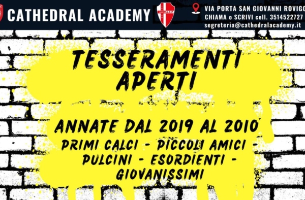 locandina Iscrizioni Settore Giovanile Cathedral Academy Rovigo