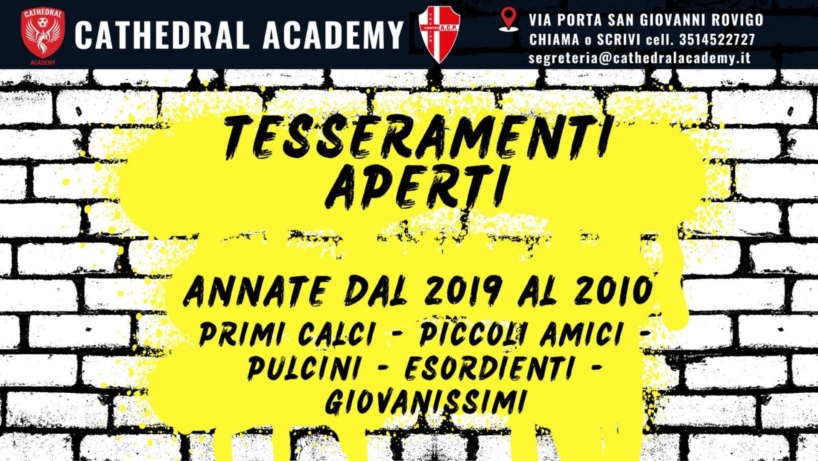 locandina Iscrizioni Settore Giovanile Cathedral Academy Rovigo