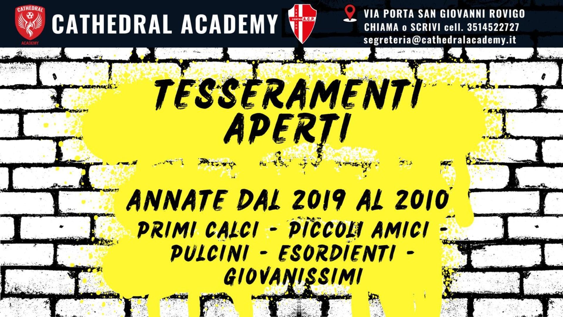 locandina Iscrizioni Settore Giovanile Cathedral Academy Rovigo