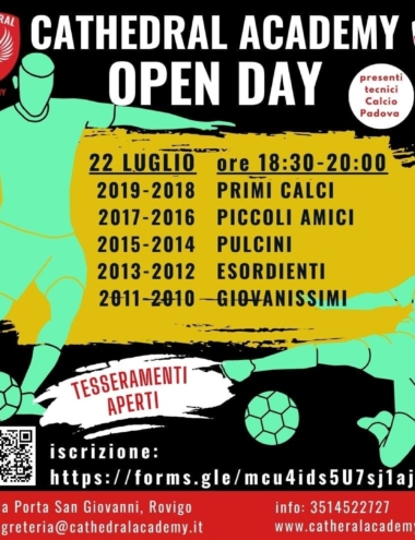 Locandina Open Day Cathedral Academy